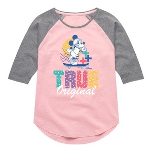 Girls' - Disney - Mickey & Friends Shirt Tail Raglan Graphic T-shirt - 1 of 3