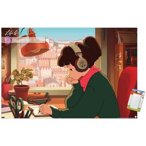 Trends International Lofi Girl - Relax and Study Unframed Wall Poster Prints - 1 of 4