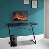 Tangkula Gaming Desk with LED 43.5-Inch Racing Style Computer Desk with Z-Shaped Metal Frame & Carbon Fiber Desktop Ergonomic - 3 of 4