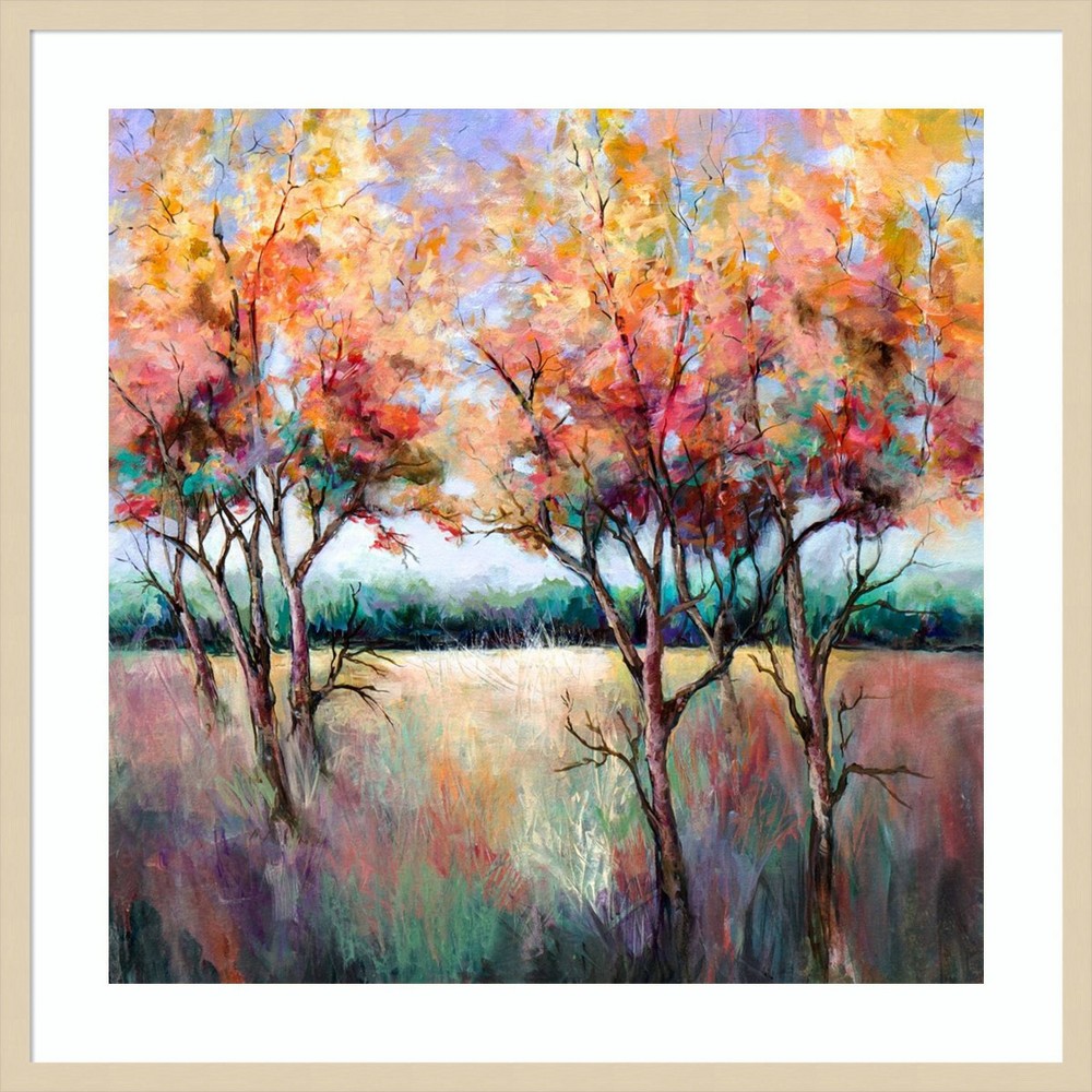 Amanti Art 33x33 End of Summer Trees by Karen Hale Wood Framed Wall Art Print