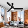 Wanze of Ocean 52 in. Smart Indoor Black App&Remote Remote Downrod Mount Ceiling Fan with 3-Colors Dimmable LED Light and 2 Downrods - 2 of 4
