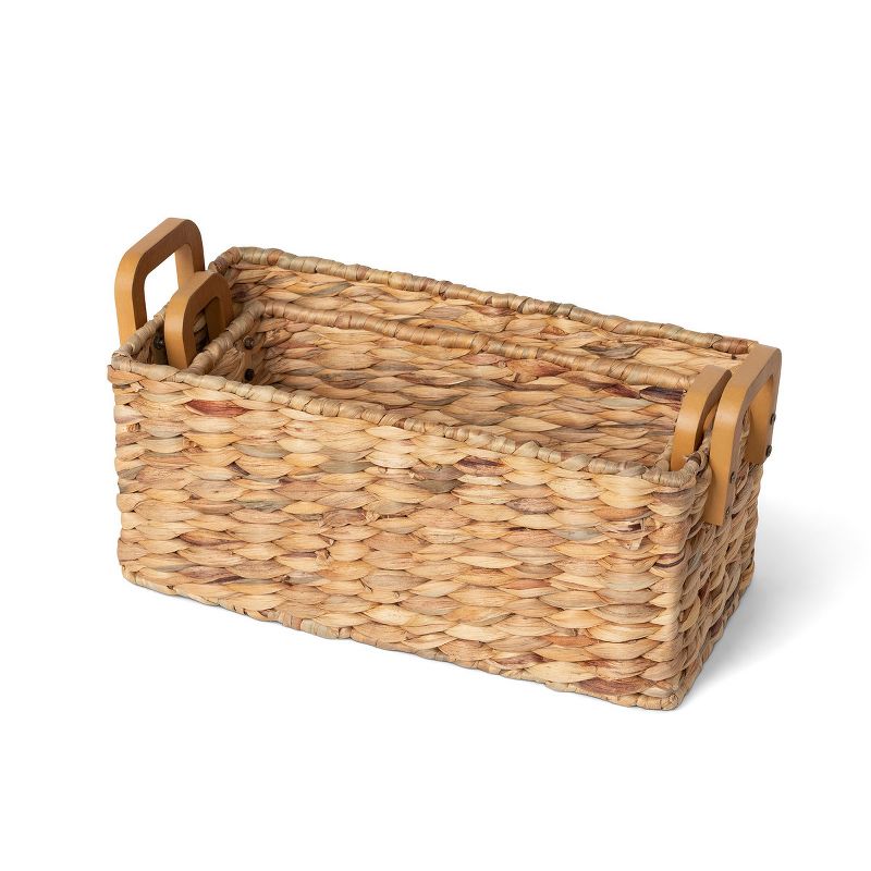 Park Hill Collection Woven Water Hyacinth Rectangle Storage Basket, 3 of 5