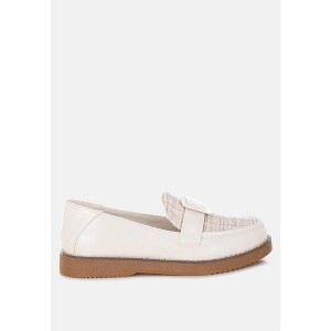 Elaris Tweed & Faux Leather Loafers - 1 of 4