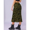 INSPIRE CHIC Floral Print Elastic High Waist Flowy Fishtail Mid Skirt - 3 of 4