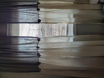 95x40 Farmhouse Linen Button Light Filtering Window Curtain Panel Off  White - Lush Décor