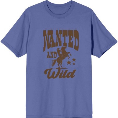 Cowboy "Wanted And Wild" Adult Crew Neck Short Sleeve Tee