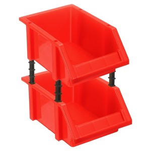 Unique Bargains Plastic Stackable Garage Closet Organization Shelf Bins 2 Pcs - 1 of 4