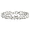 Black Bow Jewelry 9mm Sterling Silver Polished X and Heart Link 7 Inch Bracelet - 3 of 4