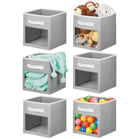 mDesign Fabric Drawer Organizer Bins, Kids/Baby Nursery Dresser, Closet,  Shelf, Playroom Organization, Hold Clothes, Toys, Diape