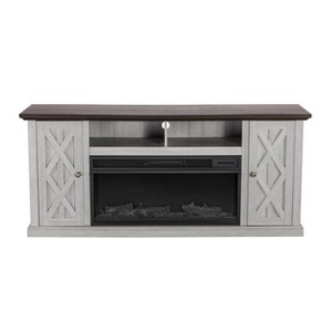 TV Stand for TVs up to 50" Saw Cut Off White - Home Essentials - 1 of 4
