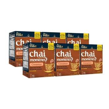 Tea India Chai Moments Cinnamon Chai Tea Instant Latte Mix with 10 Sachets Pack of 6