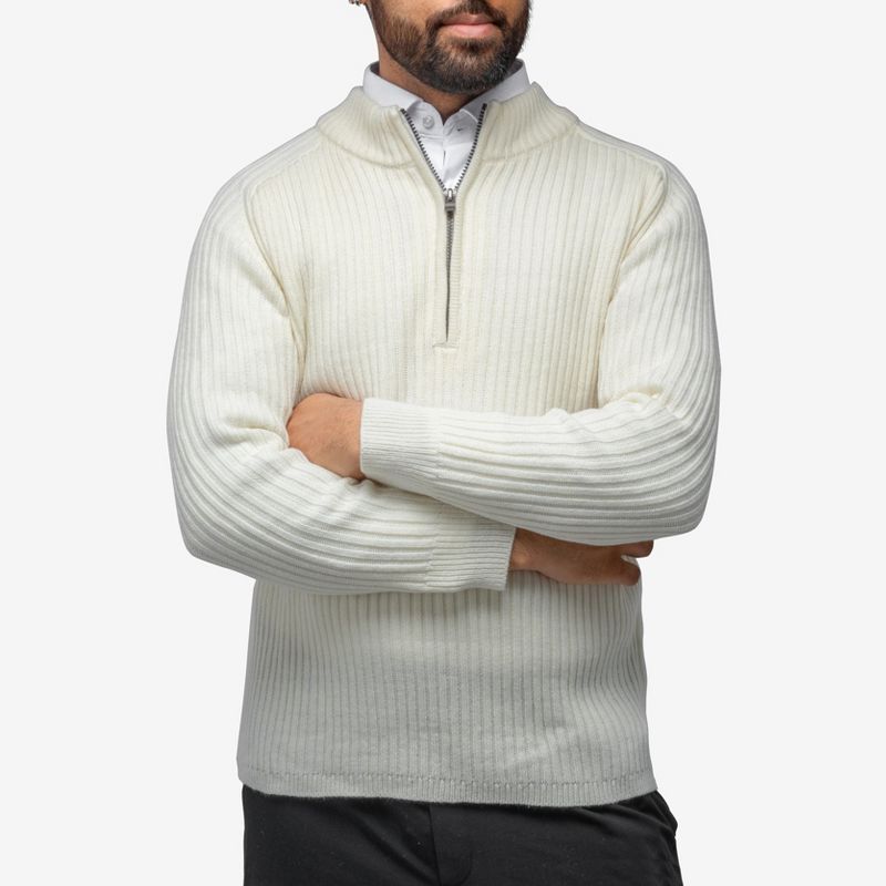 X RAY Men's Ribbed Mock Neck Quarter-Zip Sweater, 5 of 9