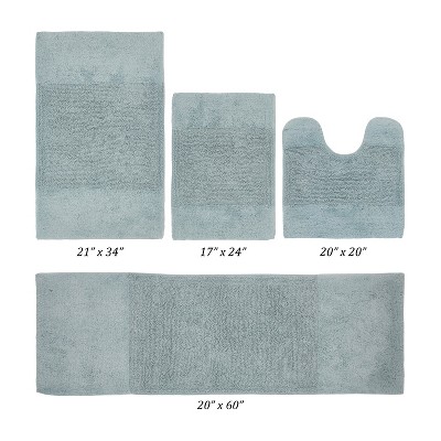 Granada 4 Piece Bath Rug Set 100% Premium Cotton Tufted Non-Slip Backing Bathmats for Bathroom, Super Soft Absorbent, Machine Washable