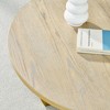 NicBex Natural Round Coffee Table with Cross Curved Base,Small Side Table,Wooden Center Table for Livng Room - 3 of 4