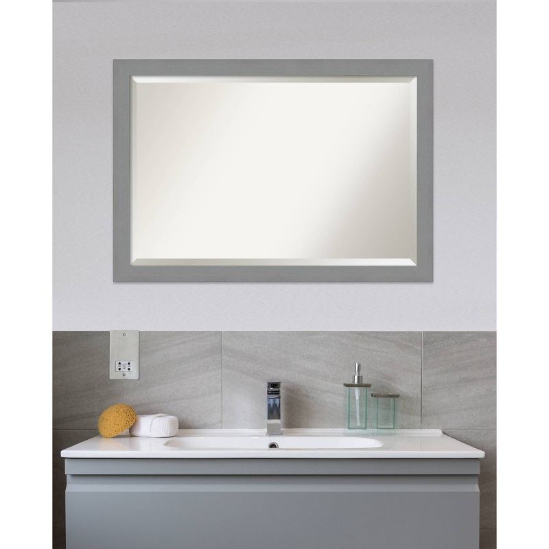 Framed Bathroom Vanity Wall Mirror Brushed Nickel - Amanti Art, 6 of 10