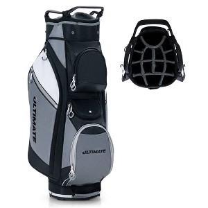 Tangkula 10" 14-Way Golf Cart Stand Bag w/Cooler Bag Waterproof Valuable Pocket Rain Hood - 1 of 4