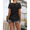 Imily Bela Women's Crochet Short Sleeve Top Drawstring Shirt Lace-Up Beach Top - 2 of 4