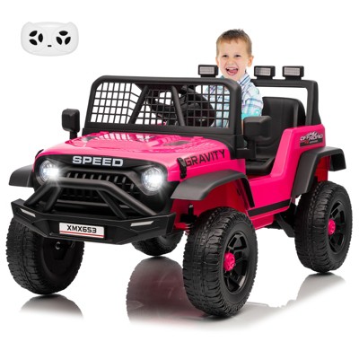 12V Kids Ride On Truck Car, Kids Electric Vehicles Car W/Parent Remote Control, 3 Speeds, Music & Horn, Christmas Gifts for 3-8 Years Kids