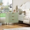 Fluted 3 Drawer Dresser for Bedroom, Modern Chest with Deep Drawers and Wide Top, Wooden Dresser Organizer for Living Room, Hallway, Entryway - 3 of 4