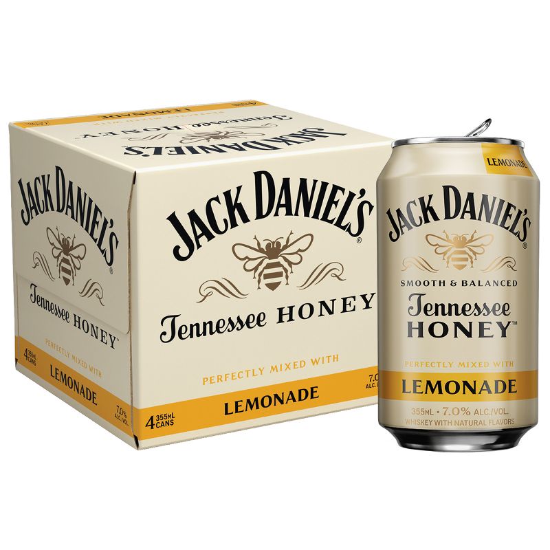 Jack Daniel&#39;s Tennessee Whiskey, Honey &#38; Lemonade Cocktail - 4pk/355ml Cans, 1 of 9