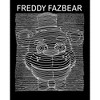 Five Nights at Freddy's Freddy Fazbear Line Art Boy's Black T-shirt - 2 of 3