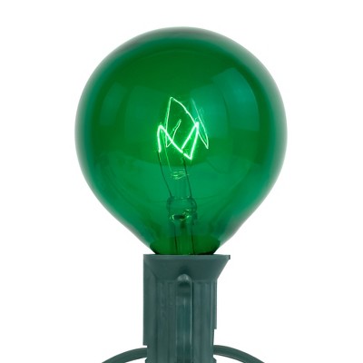 Green Globe Incandescent Christmas Patio Lights, 9ft Wire