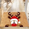 Lomsoe Festive Reindeer with Santa Hat Doormat Flannel Carpet, Office & Outdoor Entryways, Indoor Welcome Mat Christmas Doormat. - 4 of 4