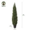 Dr.Planzen Artificial Cypress Topiary Trees Set of 2 - UV Resistant Outdoor Faux Plants for Front Porch - Potted Fake Evergreen Christmas Decor - 3 of 4
