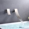 sumerain Brushed Nickel Waterfall Bathroom Faucet Wall Mount Lavatory Faucet, Left-Handed Design - 3 of 4