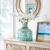 Decorative Vase Glass Mosaic Design with Rustic Twine Accent Coastal Style for Home Office Living Room Decor - 6" Blue - 2 of 4