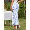 INSPIRE CHIC Women's Summer Elegant High Waist Floral Mesh Boho Fishtail Bodycon Maxi Skirts - 3 of 4
