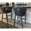 PURPLE LEAF Outdoor Bar Stools Set of 2 Patio Metal Modern Wicker Bar Chairs Woven Aluminum Barstools - 2 of 4