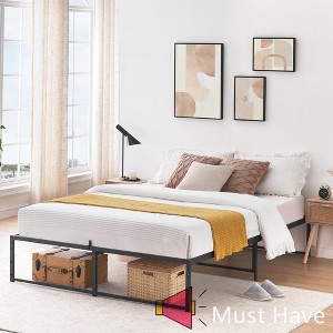 Jojoka Metal Platform Bed Frame - 14" Metal Platform, Sturdy 3-in-1 Steel Support, Heavy Duty Storage Bed, Noise-Free Design, Easy Assembly - 1 of 4