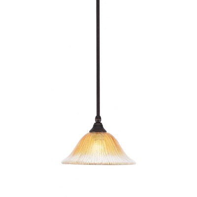 Toltec Lighting Any 1 - Light Pendant in  Dark Granite with 10" Gold Champagne Crystal Shade