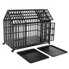 YOOCOZZ 52" Large Dog cage Strong Metal Dog Kennels and Crates for Large Dogs with 4 Lockable Wheels-Black - 4 of 4