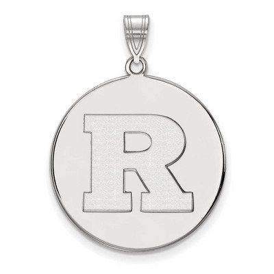 Black Bow Jewelry 10k White Gold Rutgers Scarlet Knights NCAA Extra Large Pendant
