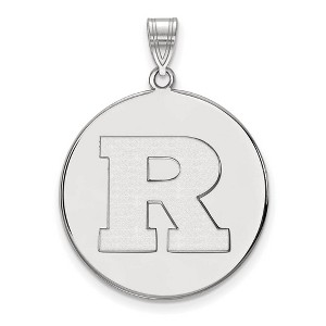Black Bow Jewelry 10k White Gold Rutgers Scarlet Knights NCAA Extra Large Pendant - 1 of 3