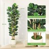 5 FT Faux Fiddle Leaf Fig Tree with White Tall Planter, Faux Trees with Artificial Plants 56 Fiddle Leaves Greenery - 2 of 4