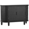 U Shape Accent Storage Cabinet With Antique Pattern Doors, Shelves, Wood Legs Buffet Sideboard For Dining Room, Living Room, Corridor, Hallway - 4 of 4