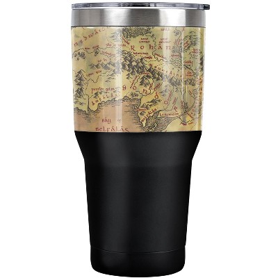 Lord of the Rings Map Of Middle Earth Steel Tumbler 30oz Coffee Travel Mug