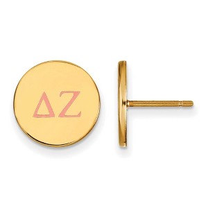 Black Bow Jewelry 14k Yellow Gold Plated Sterling Silver Delta Zeta Greek Life Stud Earrings - 1 of 3