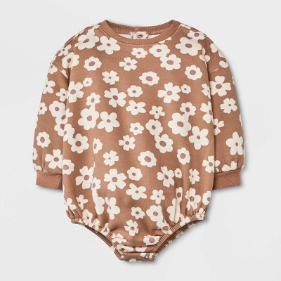 Image of Grayson Collective Baby Girls' Bubble Floral Romper - 3-6M