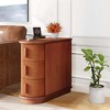 NicBex 23.62"Nightstand with 3 Drawers Modern Semi-oval Side Table with Wood Frame for Bedroom,Living Room - 2 of 4