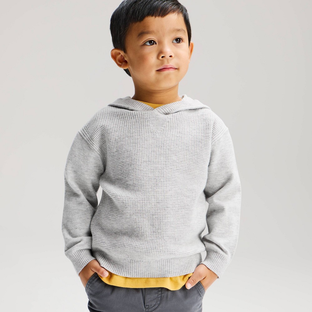 Toddler Boys’ Varsity Hoodie - Cat & Jack™ Heather Gray 12M