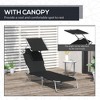 Syemin Patio Chaise Lounges, Portable Foldable Lounge Chair, Adjustable Angle Multifunctional Patio Lounge Chair, Black, 73.5"*22.75"*14.25" - 2 of 4