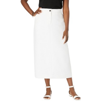 Jessica London Women's Plus Size Tummy Control Bi-Stretch Midi Skirt