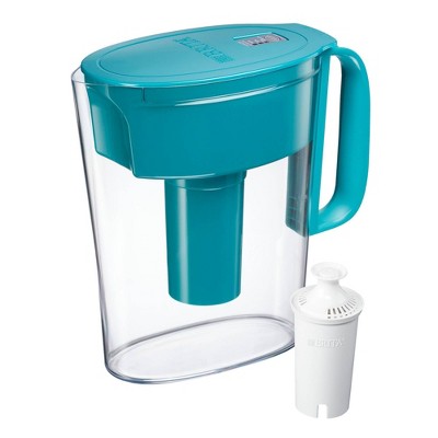 Brita Water Filter 6-Cup Metro Water Pitcher Dispenser with Standard Water Filter - Turquoise