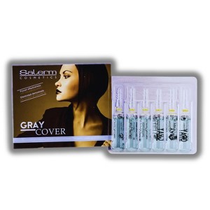 Salerm Cosmetic Gray Cover Canas Cubre (5ml x 12 Vials) - Enhances Color Absorption & Coverage | Boosts Hair Dye for Stubborn Grey Hair - 1 of 2