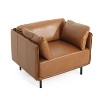 39.17"W Vintage PU Leather Lounge Chair with Solid Wood Frame and Steel Legs - ModernLuxe - 4 of 4