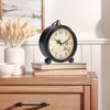 REGALWOVEN Metal Battery Powered Silent Vintage Desk Clock 5.9 x 5.1 x 2 Inches - 2 of 4